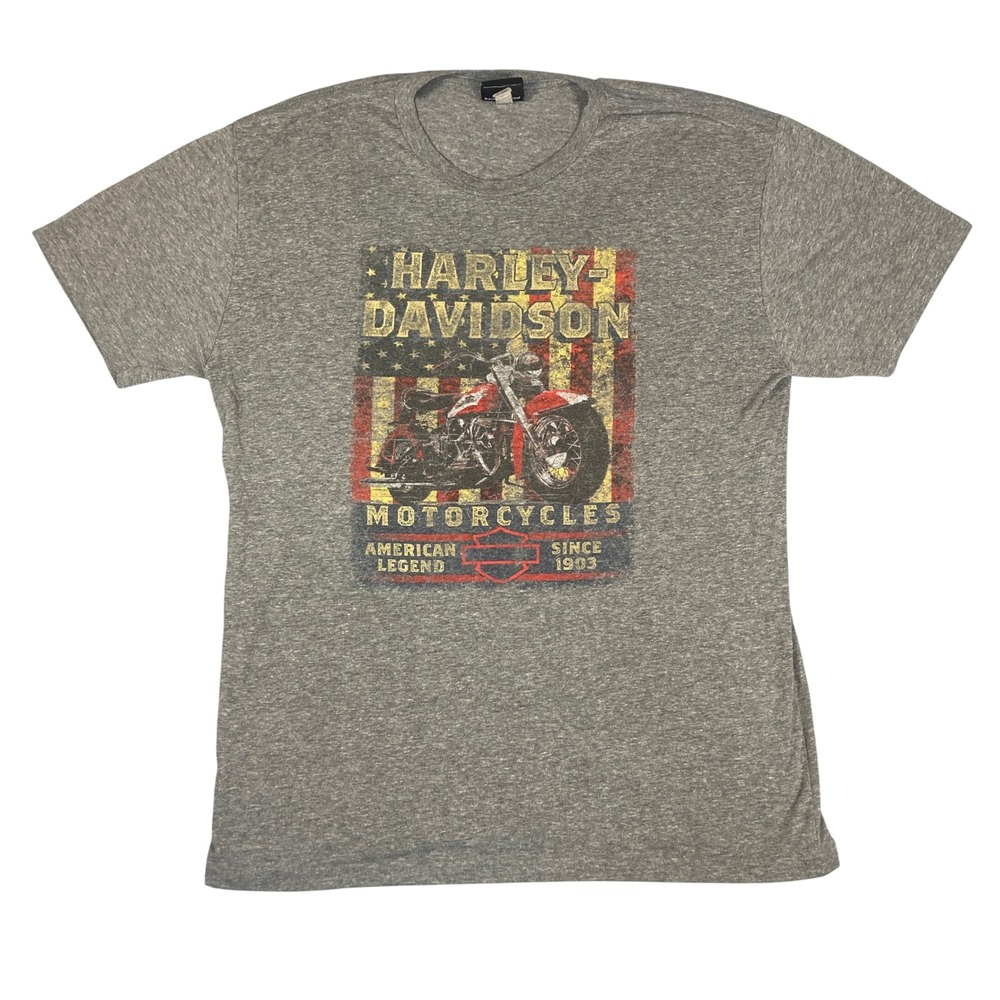 Harley-Davidson Yuba City California Graphic T-Shirt Mens‎ Large Gray Tri-Blend